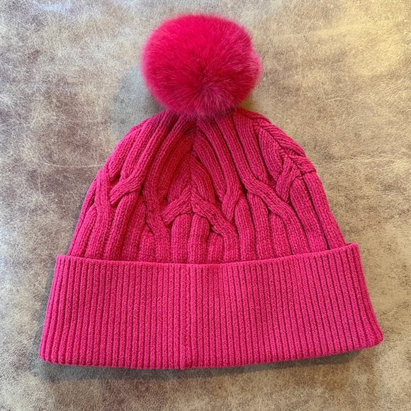 Lululemon Womens Cable-Knit Pom-Pom Beanie Over Size Fits All Dark Red main image 5